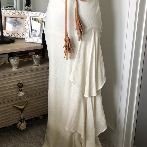 Soft Surroundings Linen blend waterfall maxi skirt - Picture 4 of 6